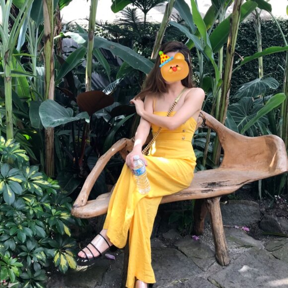 Urban Outfitter Yellow Linen Jumpsuit - Picture 5 of 6